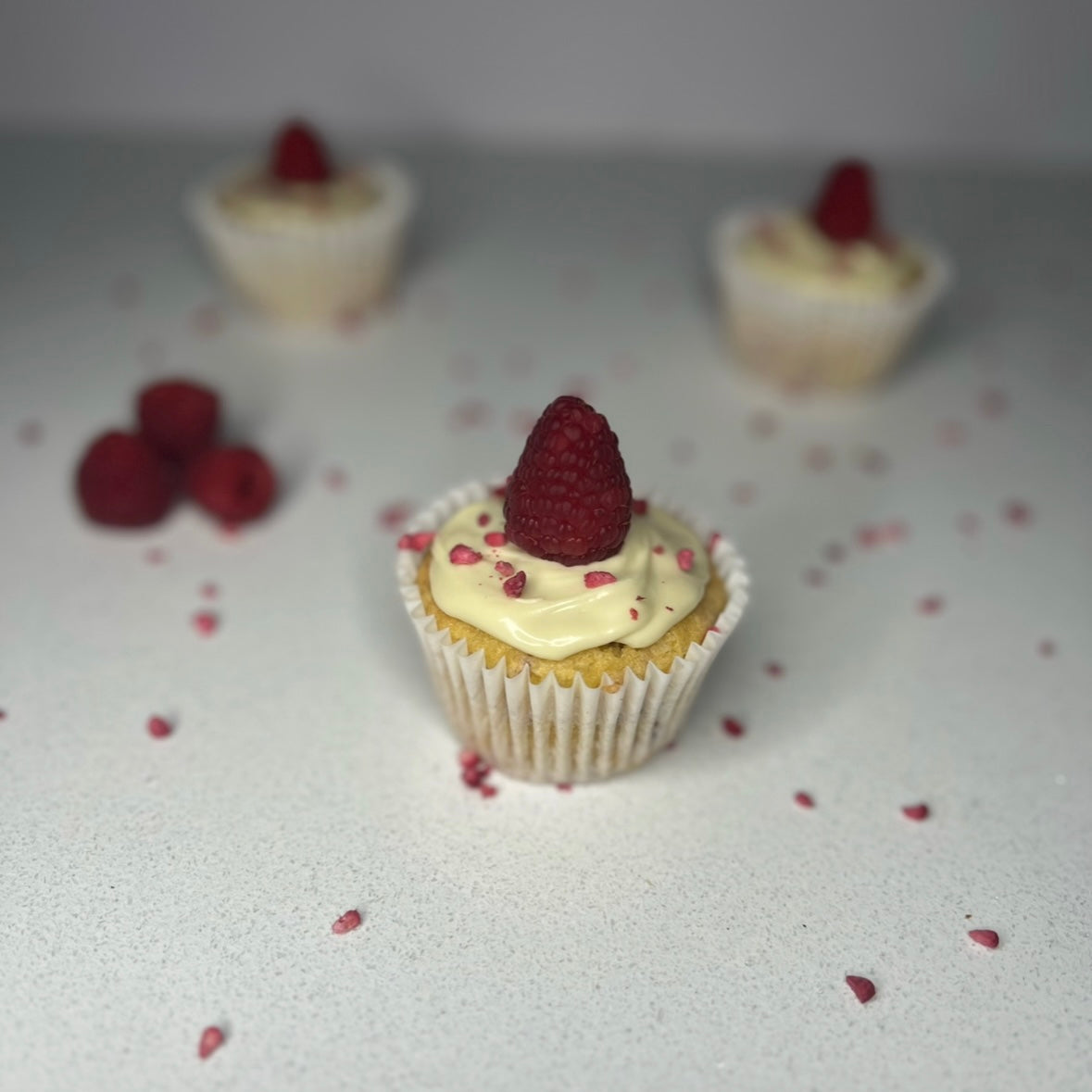 Raspberry and White Chocolate Cupcakes