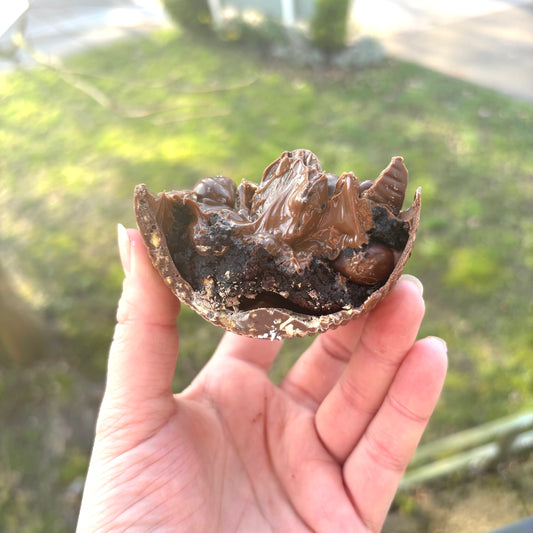 Vegan Brownie Loaded Easter Eggs