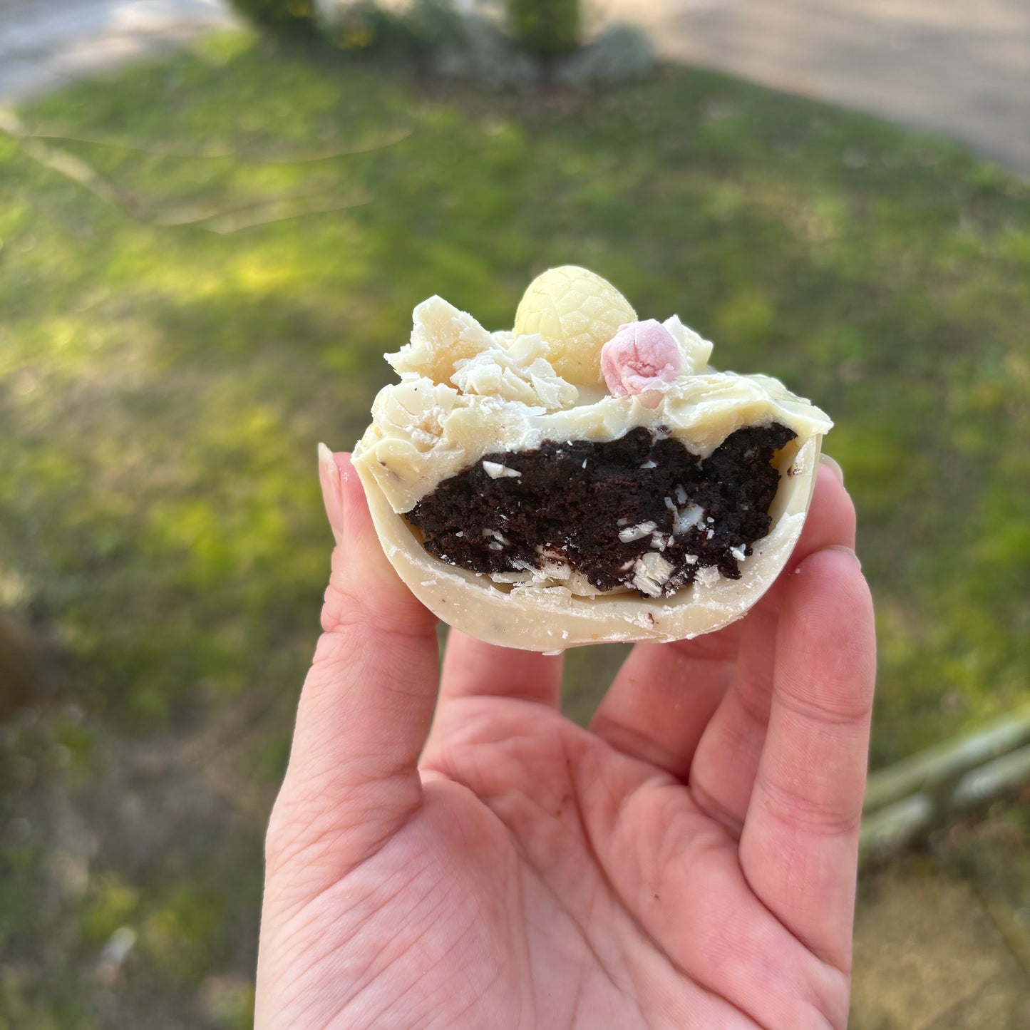 Vegan Brownie Loaded Easter Eggs