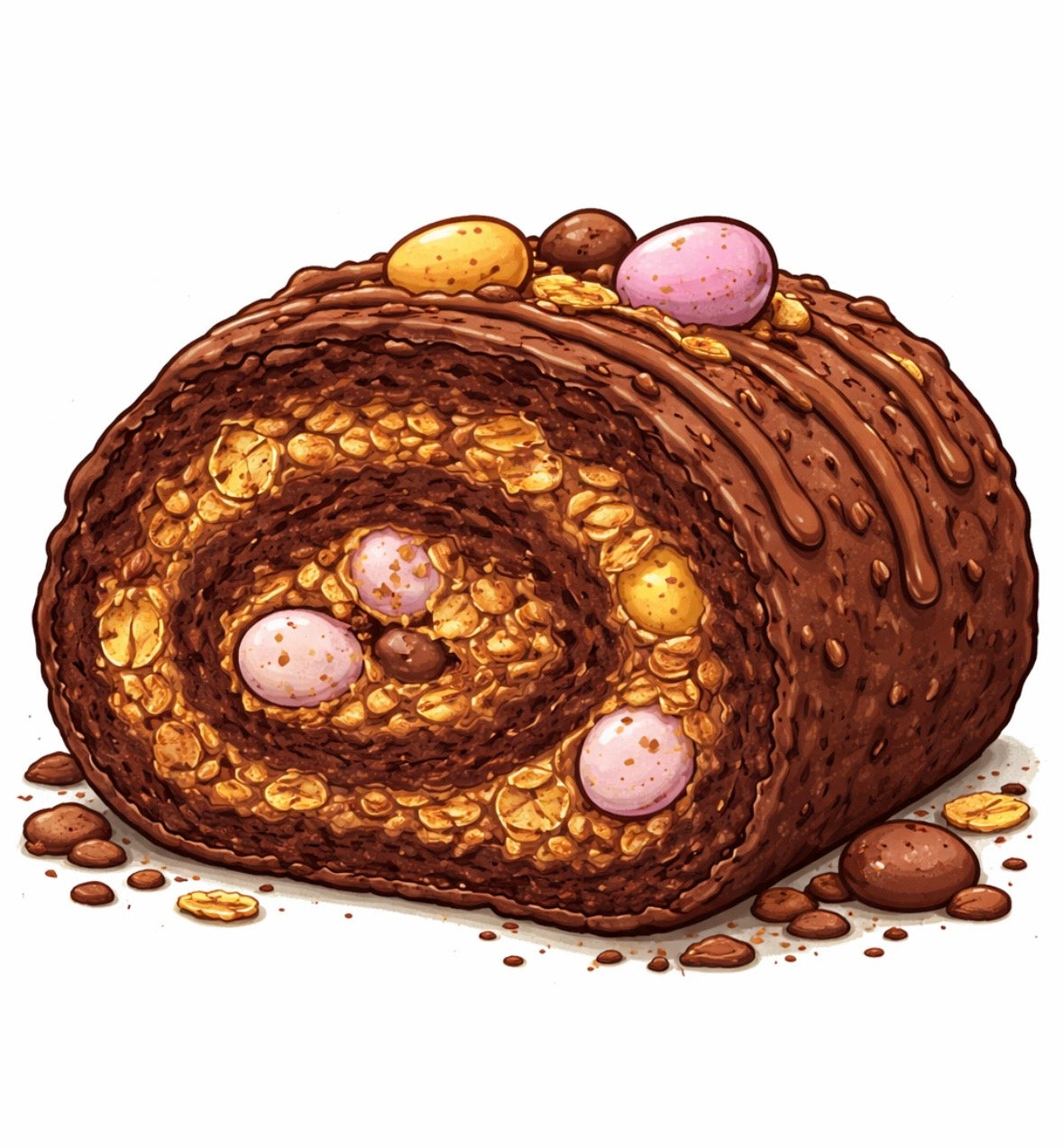 Mini Egg Crunch Brownie Roll Up